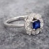 Bague de fiançailles en or avec saphir et diamants - modèle i72000