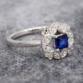 Anello di fidanzamento i72000SfPdi in Oro con Zaffiro e Diamanti