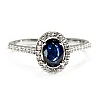 Bague de fiançailles en or avec saphir ovale et diamants - modèle i3992