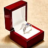 Bague en or 18 carats ou platine avec saphir para 6 x 4 mm et diamants incolores - modèle i4691