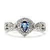 Bague en or 18 carats ou platine avec saphir para 6 x 4 mm et diamants incolores - modèle i4691