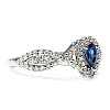 Bague en or 18 carats ou platine avec saphir para 6 x 4 mm et diamants incolores - modèle i4691