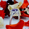 Bague cadeau en or avec améthyste et diamants - modèle i727