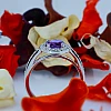 Bague cadeau en or avec améthyste et diamants - modèle i727