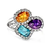 Anello Fashion in Oro con Pietre Colorate, Topazio Ametista Citrino e Diamanti i3899TpAmCiDi