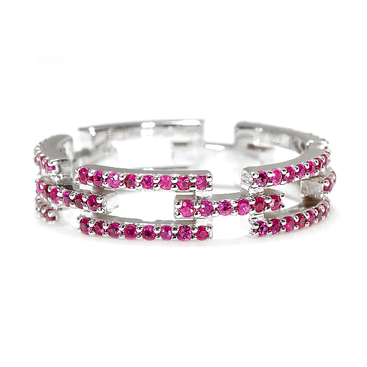 Fashion Gold Ring with Rubies - model i2029