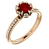 Gouden ring met robijn en diamanten 121997RbDi