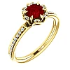 Gouden ring met robijn en diamanten 121997RbDi