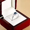 Bague de fiançailles en or avec saphir et diamants - modèle i122513