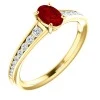 Gouden ring met robijn en diamanten 122866RbODi