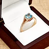 Bague cadeau en or avec topaze coussin, rubis et diamants - modèle i2705