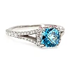 Bague cadeau en or avec topaze coussin, rubis et diamants - modèle i2705