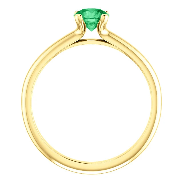 Gold engagement ring with Emerald 122005Sm