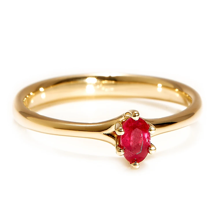 Anillo de oro con rubí - modelo 122118