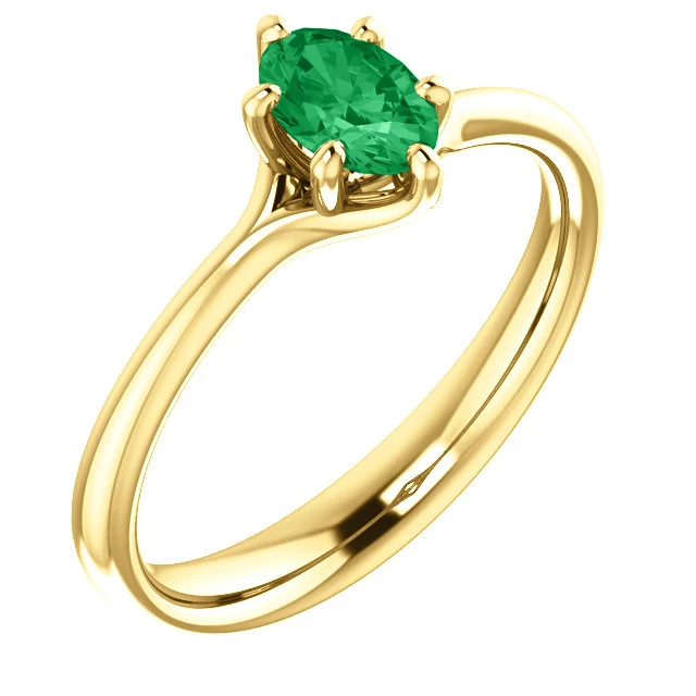 Anillo de oro con esmeralda - modelo 122118