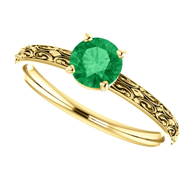 Anillo de oro con esmeralda - modelo i71618