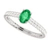 Gold Engagement Ring with Oval Emerald 71746SmO