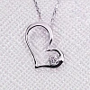 Heart Pendant with Chain in Gold or Platinum with Diamond pan1091