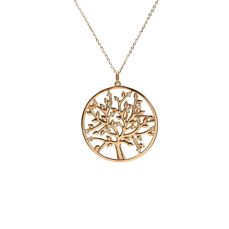 Ciondolo Modello Albero della Vita in Oro con Diamanti pan074
