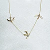 Collar de Golondrina en Oro de 14k con Diamante - modelo col1346
