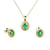 Set set1579Sm Orecchini in oro e pendente con smeraldi
