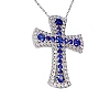 Crucifix unisexe en or avec diamants et saphirs - modèle pan1581