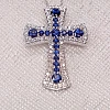 Crucifix unisexe en or avec diamants et saphirs - modèle pan1581
