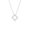 Pendentif carré en or 14 carats avec diamants - modèle pan1953