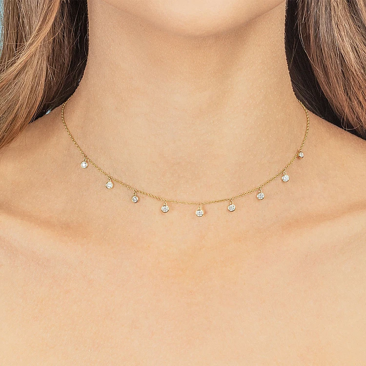 Collier en or avec lunette en diamants - modèle col1977