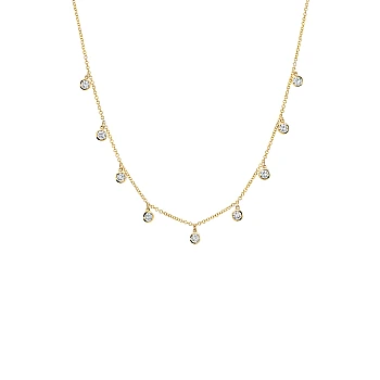 Gold Necklace with Diamonds Bezel - model col1977