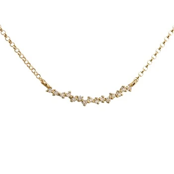 Gold Serpentine Pendant with Diamonds - model pan1996