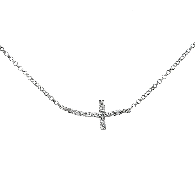 Pendentif croix en or et diamants - modèle pan1998