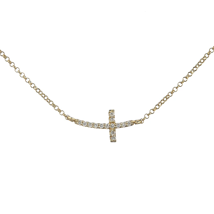 Pendentif croix en or et diamants - modèle pan1998