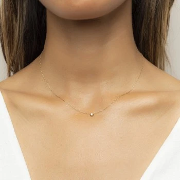 Gold Flower Choker with Natural Diamond - model pan2052