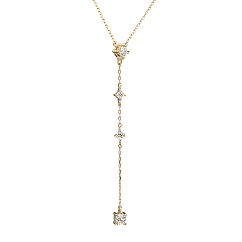 Collar de oro en forma de Y con diamantes incoloros - modelo col2054