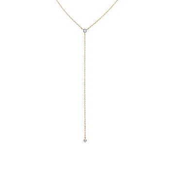 Collar en forma de Y en Oro de 14k con diamantes incoloros - modelo col2069