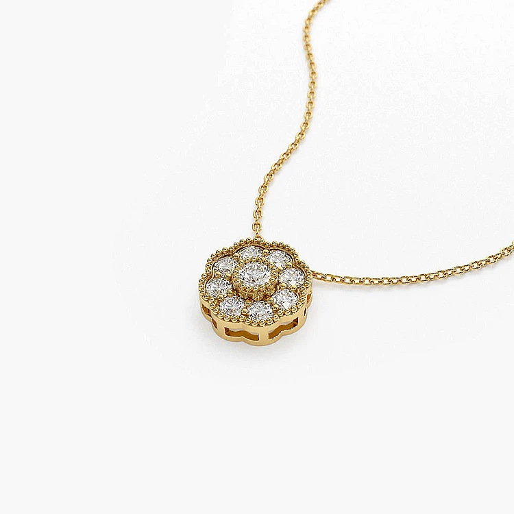 Goldblumenanhänger mit farblosen Diamanten pan2109