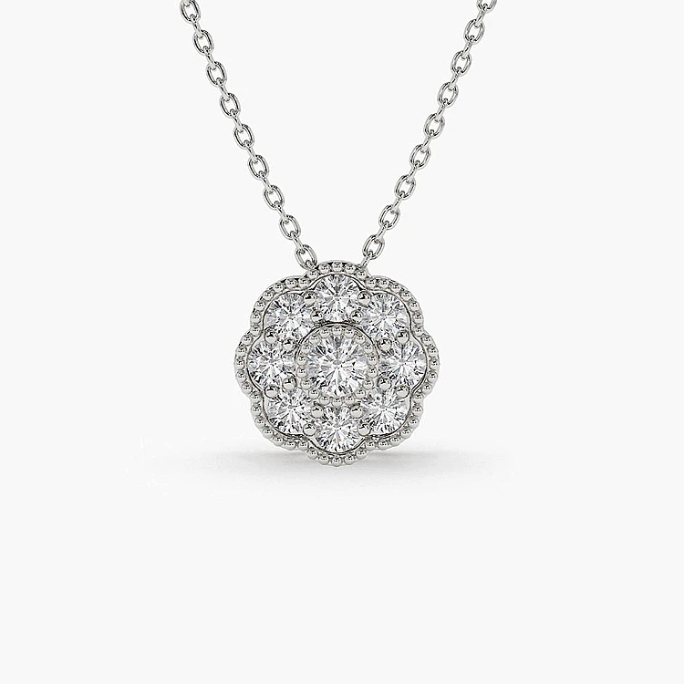 Goldblumenanhänger mit farblosen Diamanten pan2109