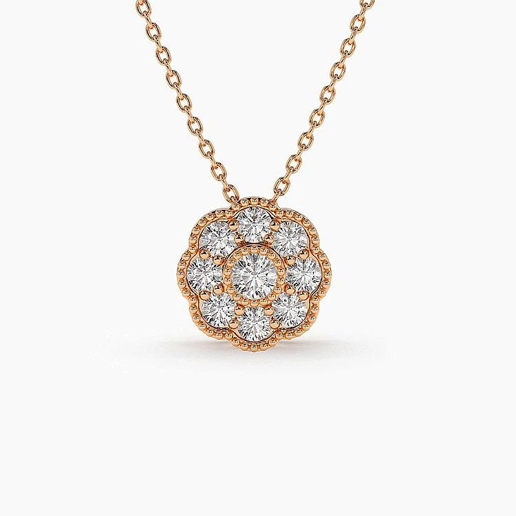 Goldblumenanhänger mit farblosen Diamanten pan2109