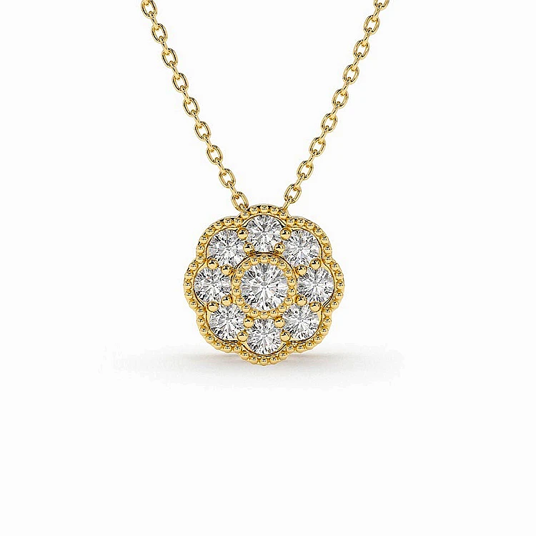 Goldblumenanhänger mit farblosen Diamanten pan2109
