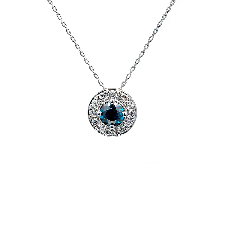 Gold Entourage pendant with Blue and Colorless Diamond pan2159dbdi