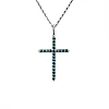 Croix en or avec diamants bleus - modèle pan2661