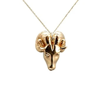 Aries Zodiac Pendant in Gold - model pan2668