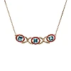 Gold pendant with rubies and topaz diamonds pan2705