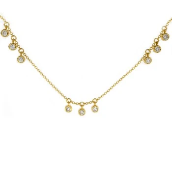 14k Gold Necklace with Round Diamonds - model col3126