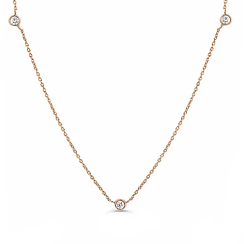 Gold Bezel Diamond Necklace - model col3134
