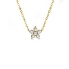 Goldblumenanhänger mit Diamanten pan3143