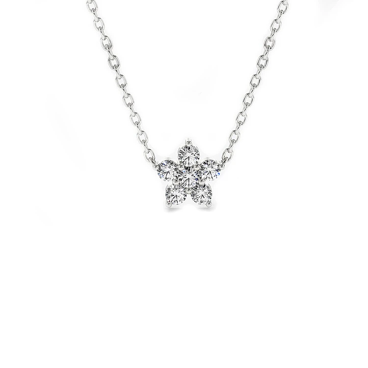 Goldblumenanhänger mit Diamanten pan3143
