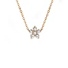 Goldblumenanhänger mit Diamanten pan3143