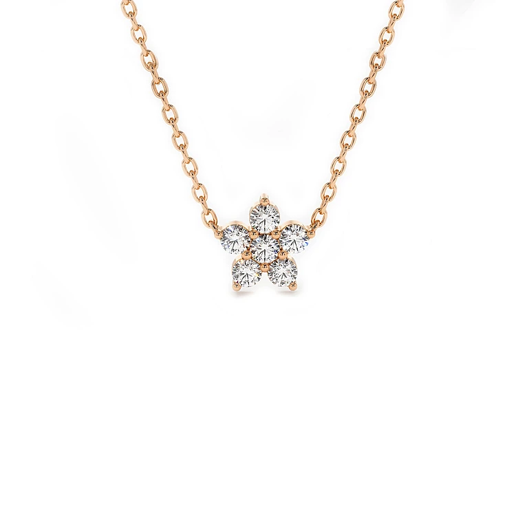 Goldblumenanhänger mit Diamanten pan3143